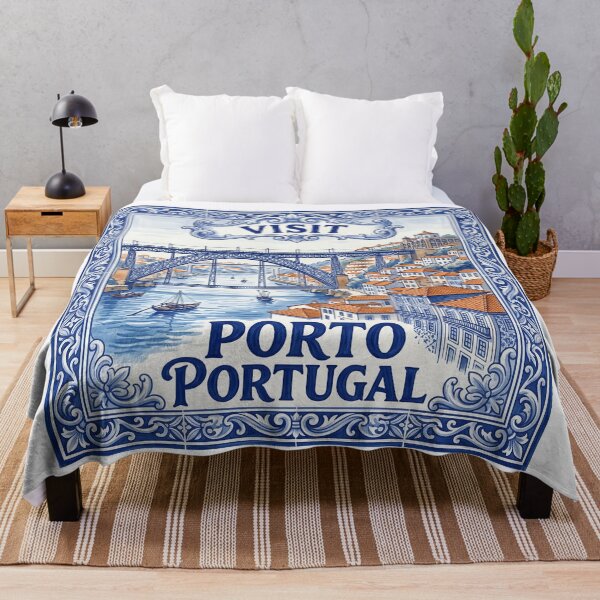 Item preview, Visit Porto Portugal Blue Azulejo Tile Travel Art designed and sold by AIG - Andrei Ilie Graphics.