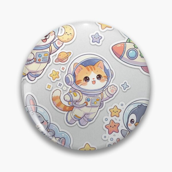 Item preview, Cute Kawaii Space Animals Sticker Sheet Pack designed and sold by parashika.