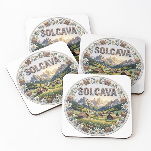 Item preview, Solcava Slovenia Alpine Valley Village Mountain Meadows Embroidered Patch Sticker designed and sold by Imaginarium of Chaos falcon88 .
