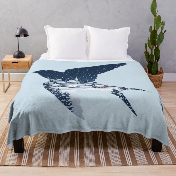 Item preview, Swallow Silhouette with Snowy Village designed and sold by Rariks.