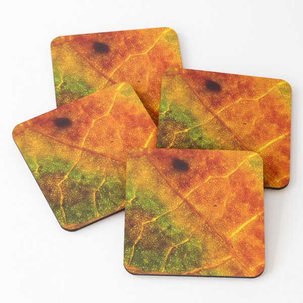 Item preview, Abstract Autumn Leaf Macro – Fiery Orange and Green Textures designed and sold by onubi.