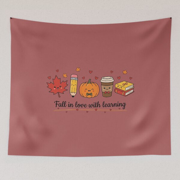 Item preview, Fall in Love With Learning Cute Autumn School Illustration  designed and sold by w66aboo.