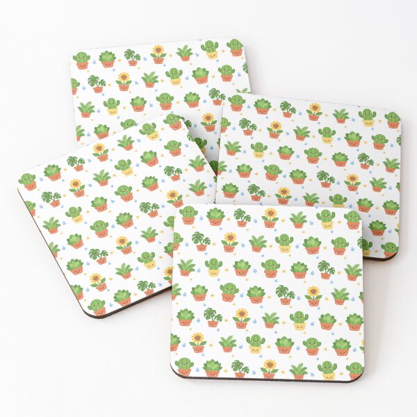 Item preview, Kawaii Potted Plant Friends Cute Seamless Pattern designed and sold by Inkworksbyshery.
