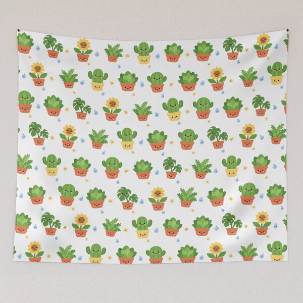 Item preview, Kawaii Potted Plant Friends Cute Seamless Pattern designed and sold by Inkworksbyshery.