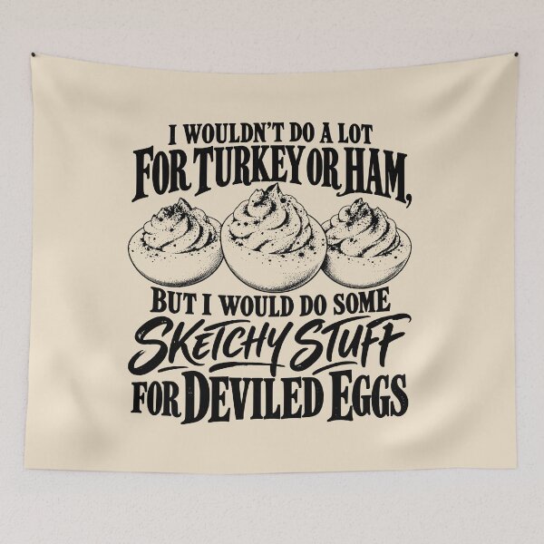 Item preview, Vintage Cookbook Sketchy Stuff Food - Deviled Eggs Thanksgiving Funny Saying designed and sold by AmiGraph.