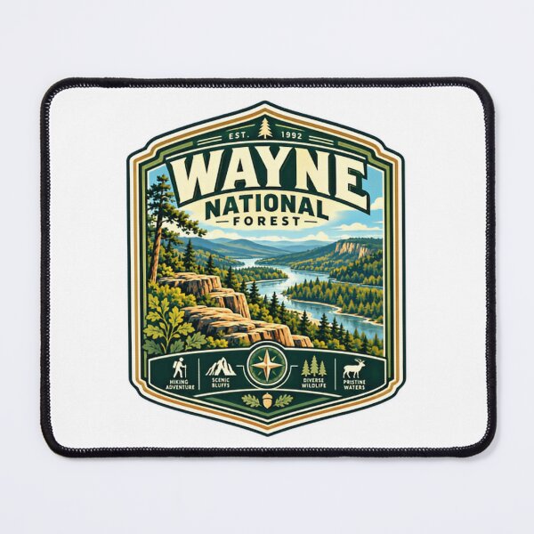 Item preview, Wayne National Forest Est. 1992 Hiking Adventure Scenic Bluffs Diverse Wildlife Pristine Waters Ohio Outdoors Explorer designed and sold by ManilStuck237.