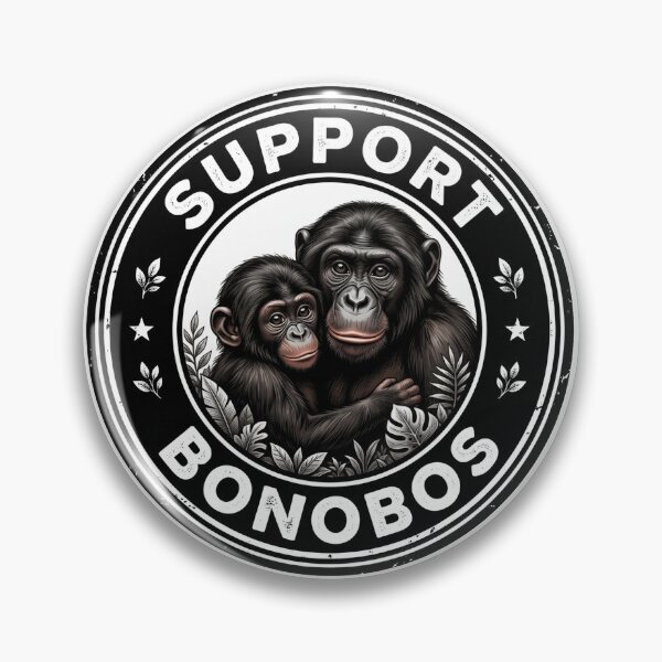 Item preview, Support Bonobos Primate Badge designed and sold by redsharkuk.