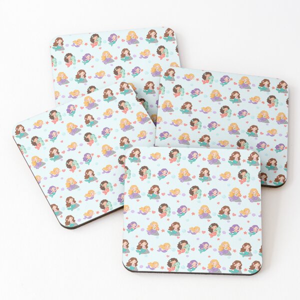 Item preview, Kawaii Mermaid Ocean Cute Seamless Pattern Print designed and sold by Inkworksbyshery.