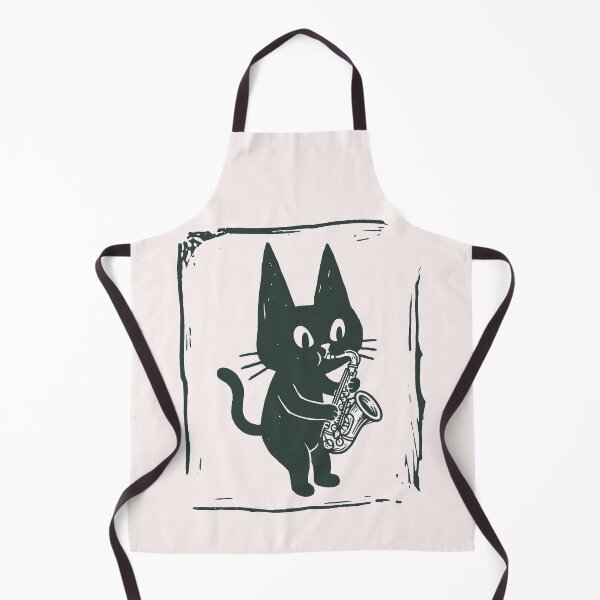 Item preview, Jazz Cat Saxophone Linocut Print Indie Music Lover designed and sold by Jokerstyle.