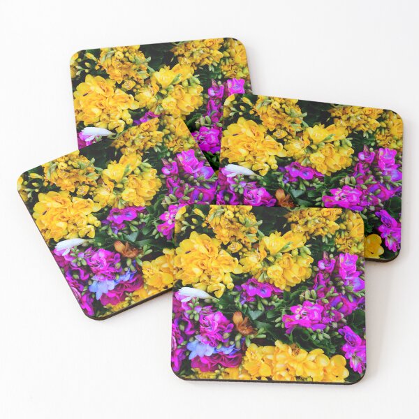 Item preview, Vibrant Yellow and Magenta Flowers – Colorful Floral Photography designed and sold by onubi.