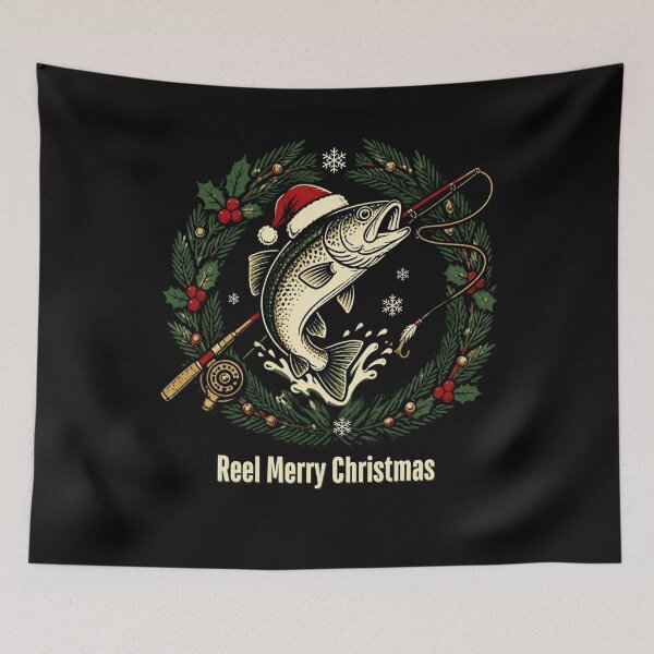 Item preview, Reel Merry Christmas Funny Fishing Holiday designed and sold by DreamersDNArt.