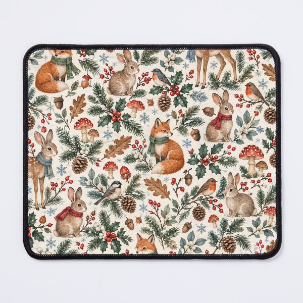 Item preview, Cozy Winter Woodland Animals Watercolor Pattern designed and sold by Glottopia.