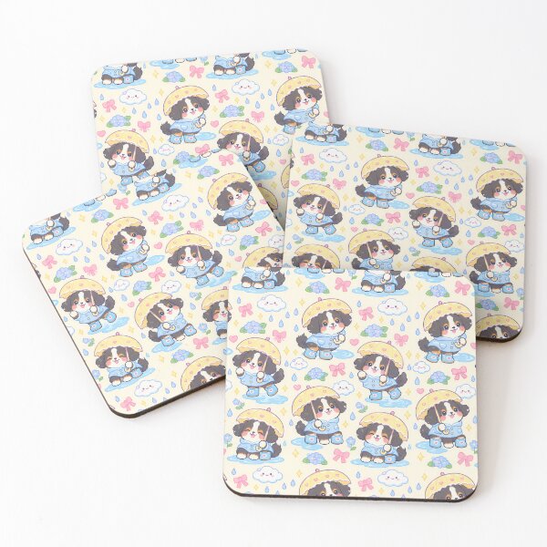 Item preview, Kawaii Bernese Mountain Dog Puppy Rainy Day Pattern with Heart Rain Boots designed and sold by Soft Berry Studio.
