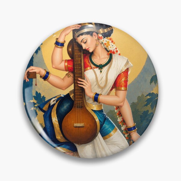 Item preview, Saraswati Playing Traditional Instrument designed and sold by Laeton Designs.