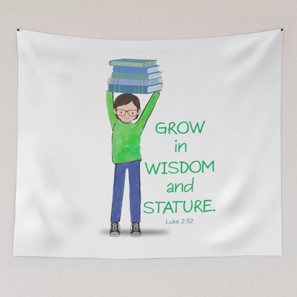 Item preview, Grow in Wisdom and Stature Luke 2:52 designed and sold by Boy and Belugee Studio.