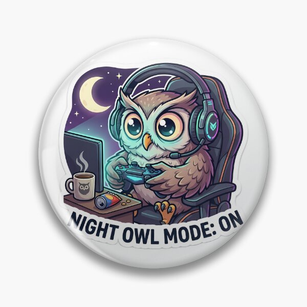 Item preview, Night Owl Mode On Gamer Owl Sticker designed and sold by THELOREAN.