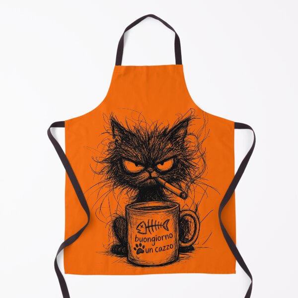 Item preview, Good Morning from angry cat, funny Italian meme about a bad day designed and sold by CottonWords.