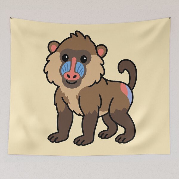 Item preview, Cute Cartoon Baboon designed and sold by WildlifeDoodle.