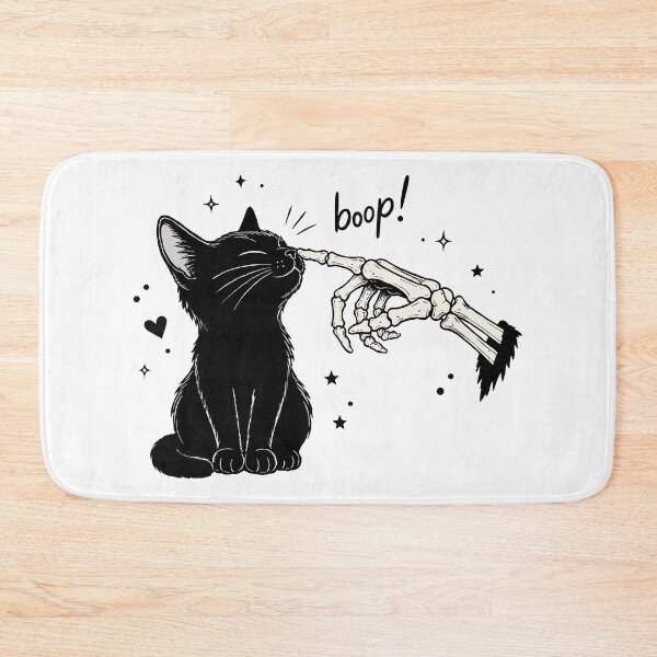 Item preview, Black Kitten Skeleton Boop Halloween Cat Design designed and sold by EmeraldeaArt.