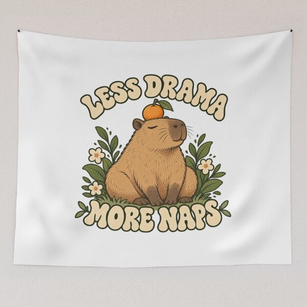 Item preview, Less Drama More Naps Funny Capybara designed and sold by Tsugraf Designs.