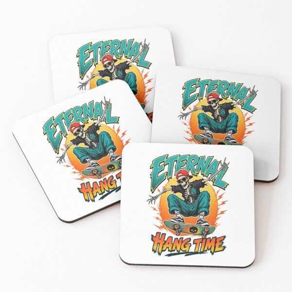 Item preview, Eternal Hang Time Skeleton Skateboard Design designed and sold by BajioAmigos.
