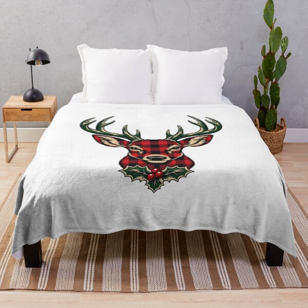 Item preview, Plaid Deer with Holly designed and sold by AMICO77.