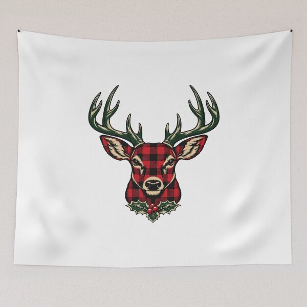 Item preview, Plaid Deer with Holly designed and sold by AMICO77.