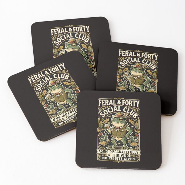 Item preview, Feral and Forty Social Club - Funny 40th Birthday shirt - Funny Frog designed and sold by ParadoxParadox.