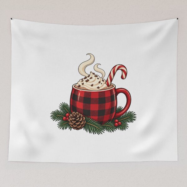 Item preview, Buffalo Plaid Christmas Hot Cocoa designed and sold by AMICO77.