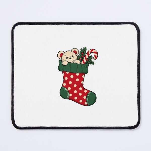 Item preview, Polka Dot Christmas Stocking with Teddy Bear designed and sold by AMICO77.