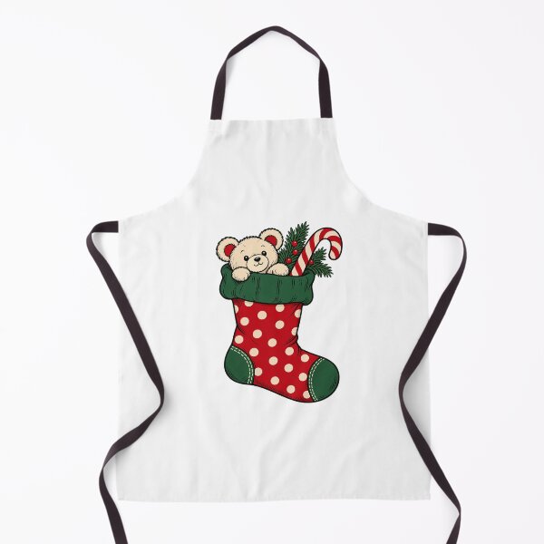 Item preview, Polka Dot Christmas Stocking with Teddy Bear designed and sold by AMICO77.