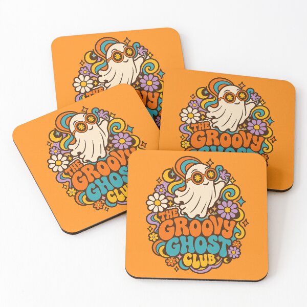 Item preview, The Groovy Ghost Club - Retro 70s Halloween Floral Graphic designed and sold by Far Out Goods.