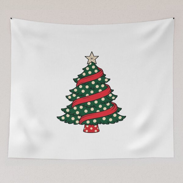Item preview, Polka Dot Christmas Tree with Red Ribbon designed and sold by AMICO77.