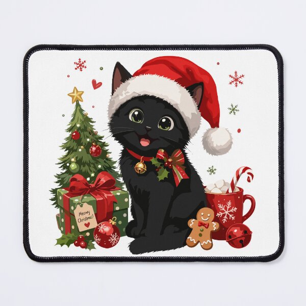 Item preview, Cute Christmas Black Cat designed and sold by printmala.