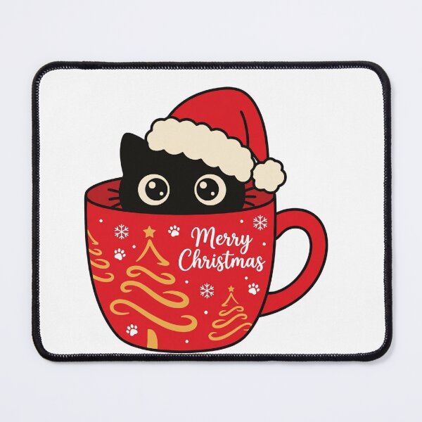 Item preview, Kawaii Cat Merry Christmas Cup designed and sold by DariaDoodleArt.