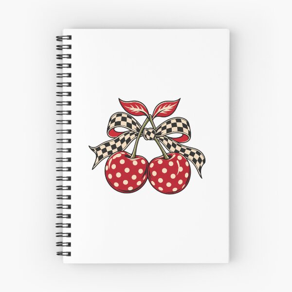Item preview, Retro Polka Dot Cherries with Checkered Bow designed and sold by AMICO77.