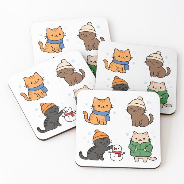 Item preview, Kawaii Winter Kitten Snow Squad designed and sold by DariaDoodleArt.
