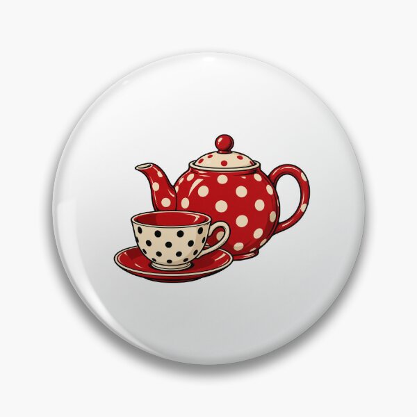 Item preview, Retro Red Polka Dot Teapot and Teacup designed and sold by AMICO77.