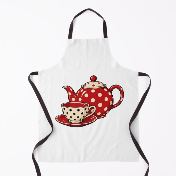 Item preview, Retro Red Polka Dot Teapot and Teacup designed and sold by AMICO77.