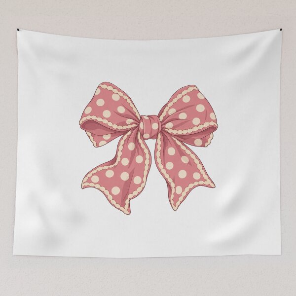 Item preview, Pink Polka Dot Bow with Cream Trim designed and sold by AMICO77.