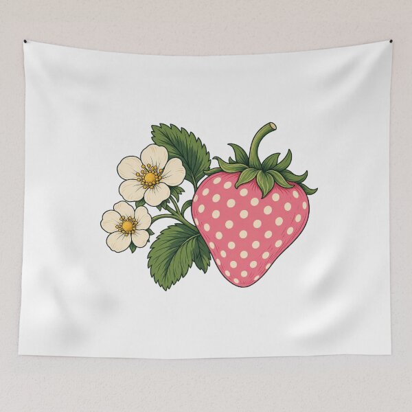 Item preview, Pink Polka Dot Strawberry and Blossoms designed and sold by AMICO77.
