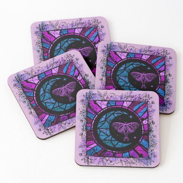 Item preview, Celestial Moth Stained Glass Moon designed and sold by ArtistsAtticWI.