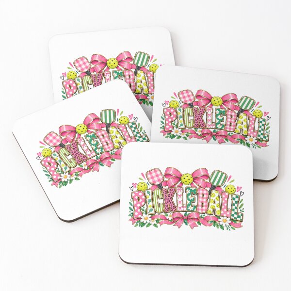 Item preview, Pastel Floral Pickleball with Pink Bows and Patterned Letters designed and sold by Winarrts.