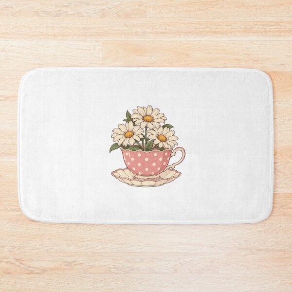 Item preview, Pink Polka Dot Teacup with Daisies designed and sold by AMICO77.