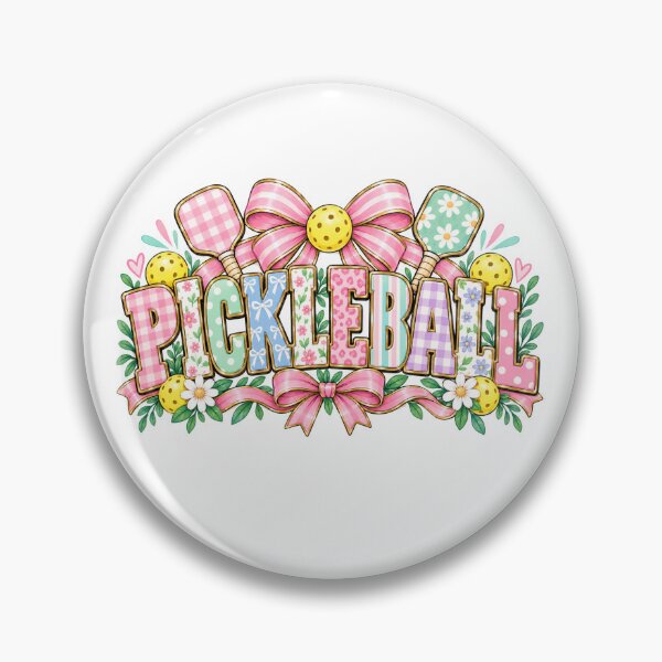 Item preview, Pastel Floral Pickleball with Pink Bows and Patterned Letters designed and sold by Winarrts.