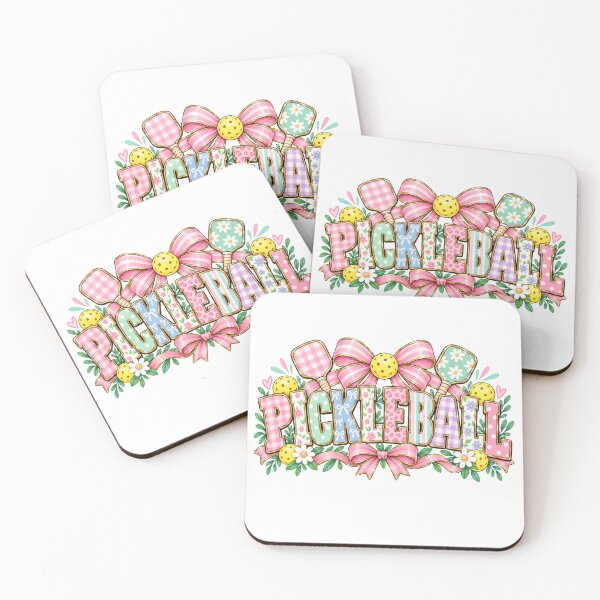 Item preview, Pastel Floral Pickleball with Pink Bows and Patterned Letters designed and sold by Winarrts.
