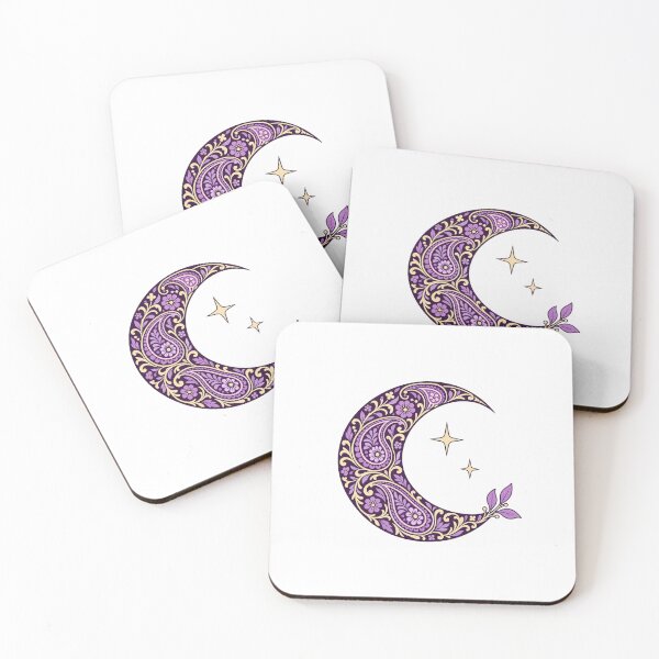 Item preview, Purple Paisley Crescent Moon and Stars designed and sold by AMICO77.