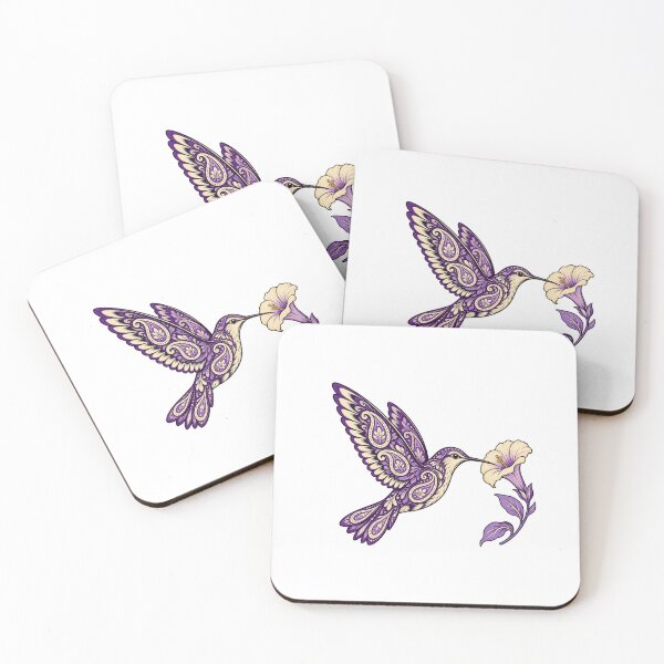 Item preview, Purple Paisley Hummingbird and Flower designed and sold by AMICO77.