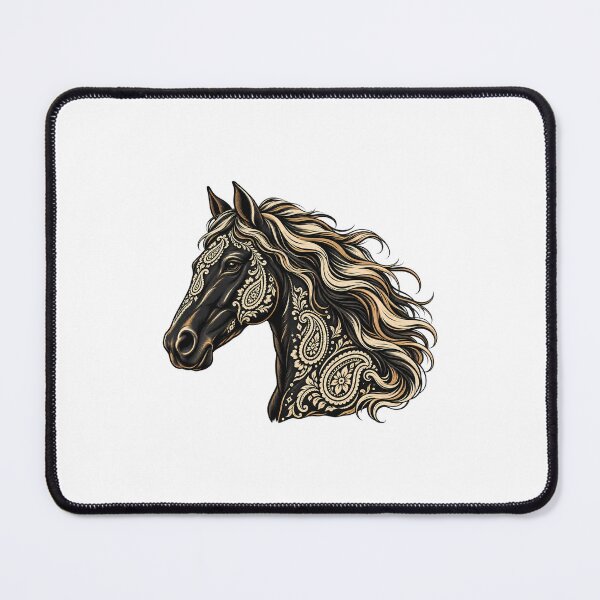 Item preview, Black Paisley Horse with Flowing Mane designed and sold by AMICO77.