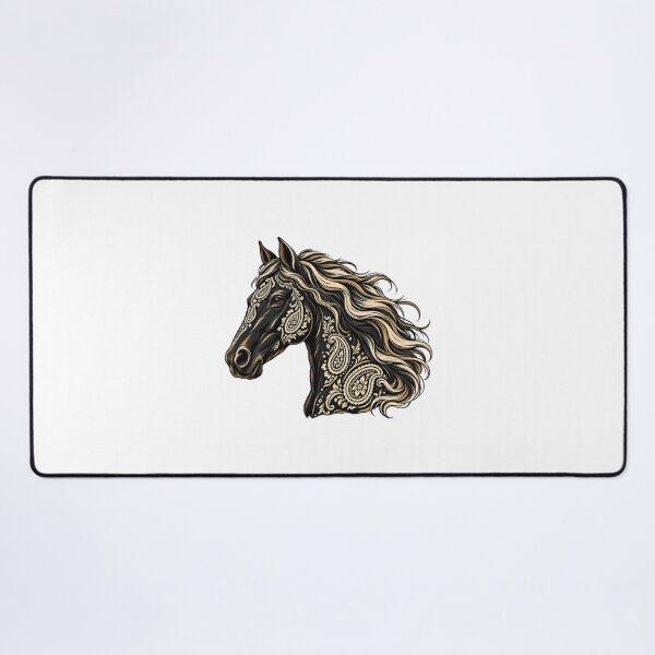 Item preview, Black Paisley Horse with Flowing Mane designed and sold by AMICO77.